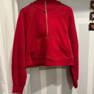 Scuba oversized half zip . In DARK RED.